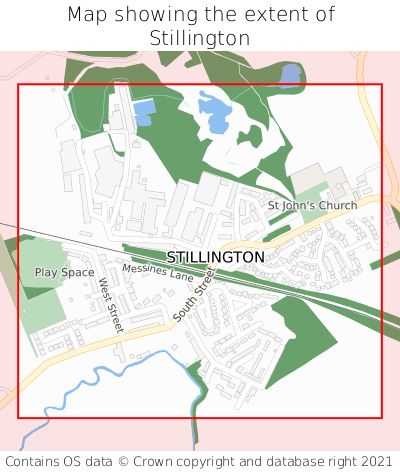 Map showing extent of Stillington as bounding box