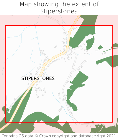 Map showing extent of Stiperstones as bounding box