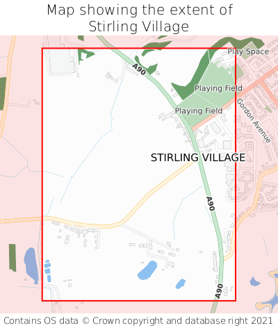 Map showing extent of Stirling Village as bounding box