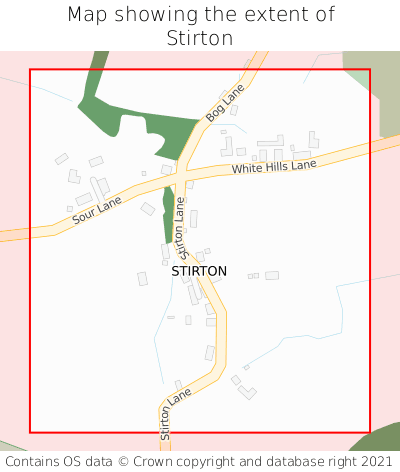 Map showing extent of Stirton as bounding box