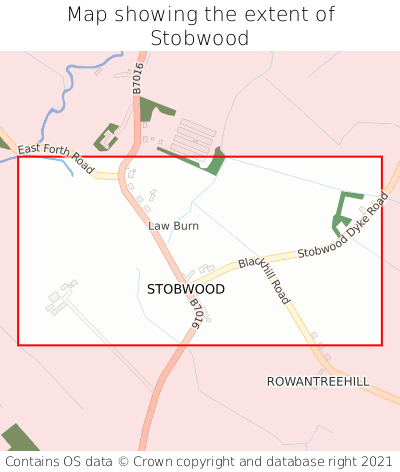 Map showing extent of Stobwood as bounding box