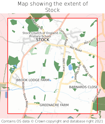 Map showing extent of Stock as bounding box