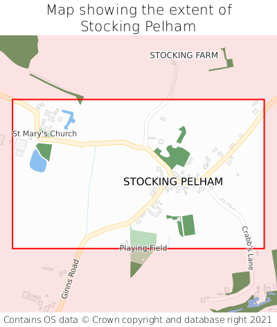 Map showing extent of Stocking Pelham as bounding box