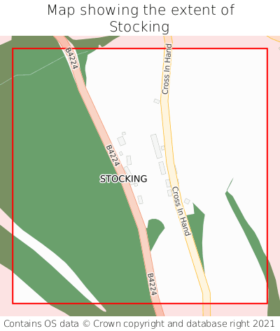 Map showing extent of Stocking as bounding box
