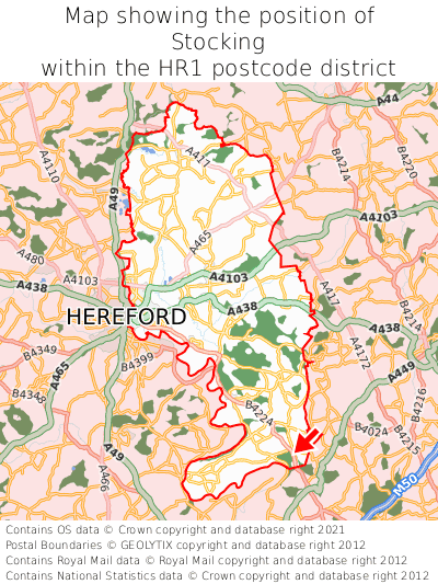 Map showing location of Stocking within HR1