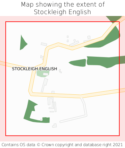 Map showing extent of Stockleigh English as bounding box