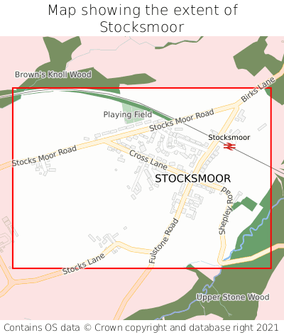 Map showing extent of Stocksmoor as bounding box