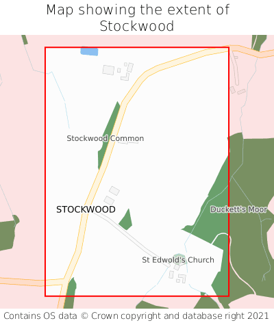 Map showing extent of Stockwood as bounding box