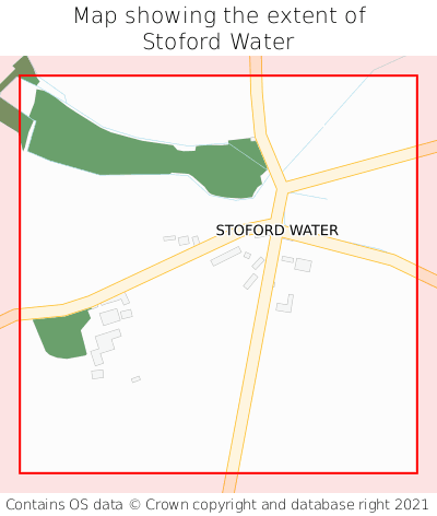 Map showing extent of Stoford Water as bounding box