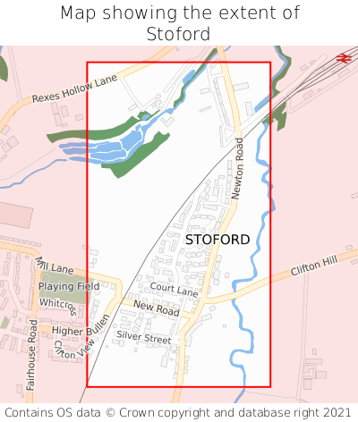 Map showing extent of Stoford as bounding box