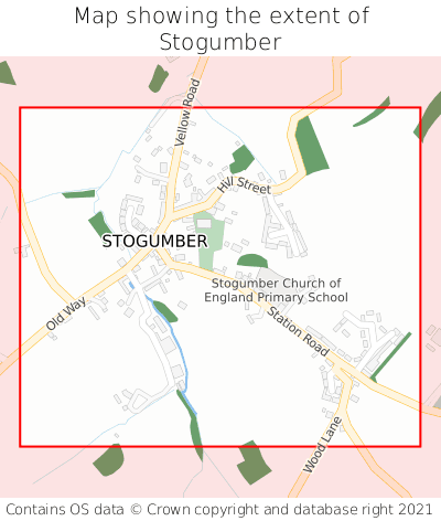 Map showing extent of Stogumber as bounding box