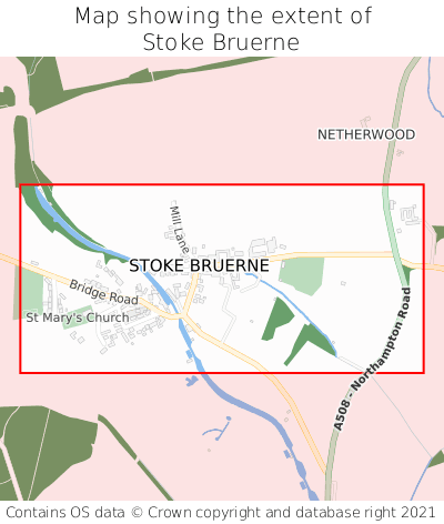 Map showing extent of Stoke Bruerne as bounding box