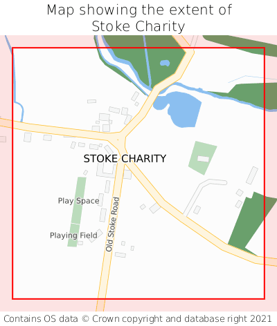 Map showing extent of Stoke Charity as bounding box