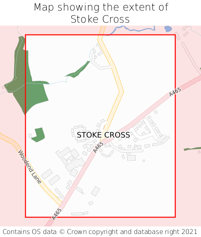 Map showing extent of Stoke Cross as bounding box