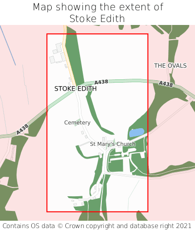 Map showing extent of Stoke Edith as bounding box