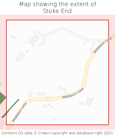 Map showing extent of Stoke End as bounding box