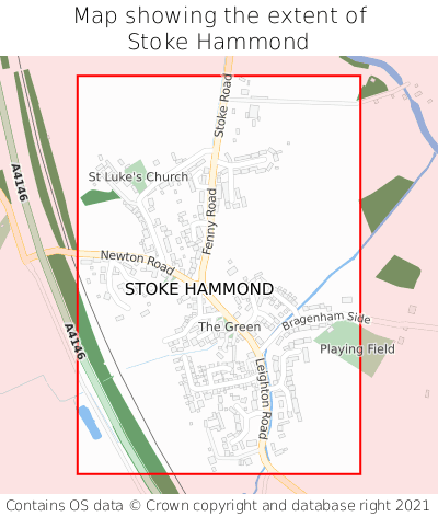 Map showing extent of Stoke Hammond as bounding box