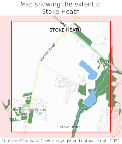 Map showing extent of Stoke Heath as bounding box