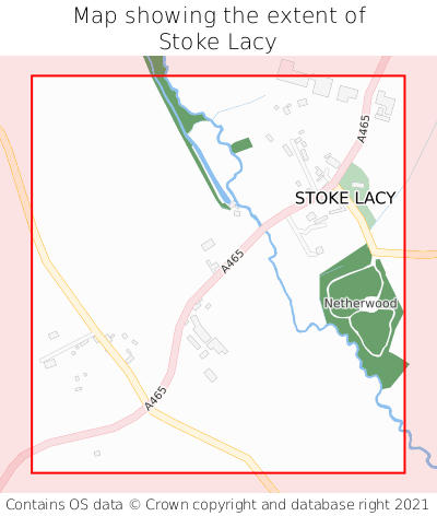Map showing extent of Stoke Lacy as bounding box