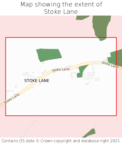 Map showing extent of Stoke Lane as bounding box