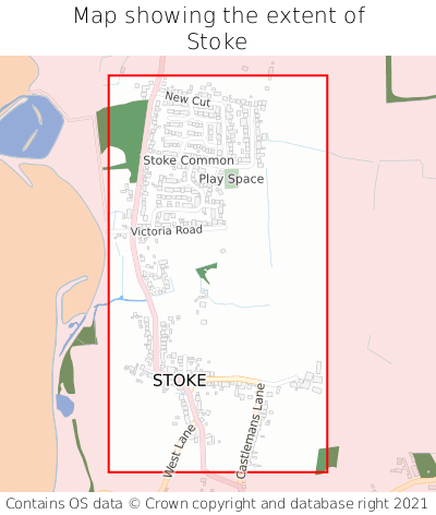 Map showing extent of Stoke as bounding box