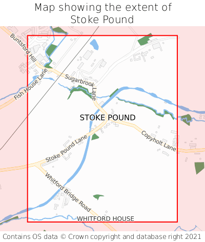 Map showing extent of Stoke Pound as bounding box
