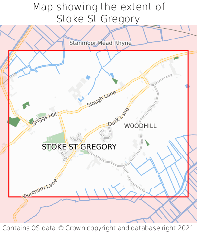Map showing extent of Stoke St Gregory as bounding box