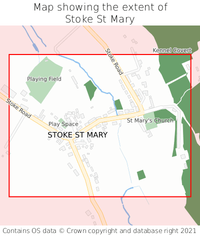 Map showing extent of Stoke St Mary as bounding box