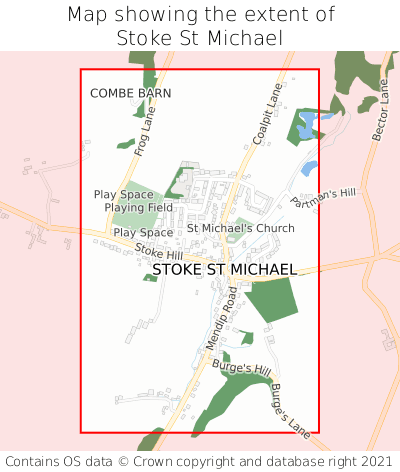 Map showing extent of Stoke St Michael as bounding box