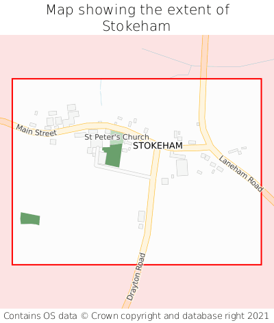 Map showing extent of Stokeham as bounding box