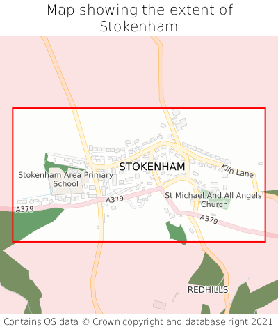 Map showing extent of Stokenham as bounding box