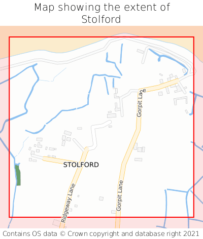 Map showing extent of Stolford as bounding box