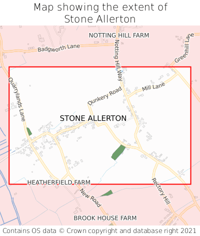 Map showing extent of Stone Allerton as bounding box