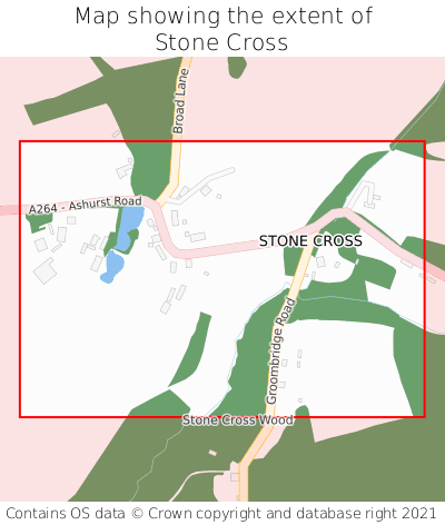 Map showing extent of Stone Cross as bounding box