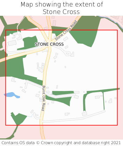 Map showing extent of Stone Cross as bounding box