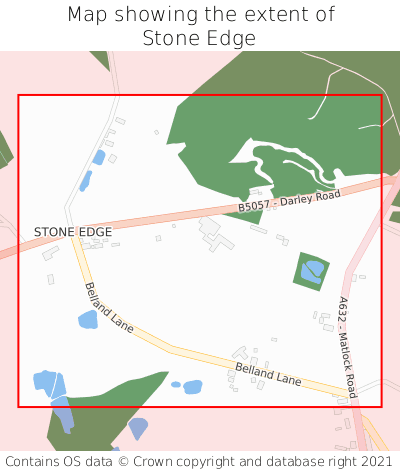 Map showing extent of Stone Edge as bounding box