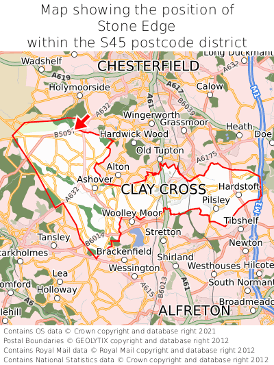 Map showing location of Stone Edge within S45