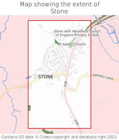 Map showing extent of Stone as bounding box