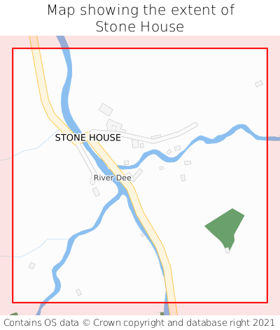 Map showing extent of Stone House as bounding box