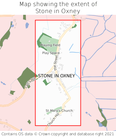 Map showing extent of Stone in Oxney as bounding box