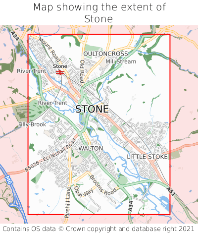 Map showing extent of Stone as bounding box