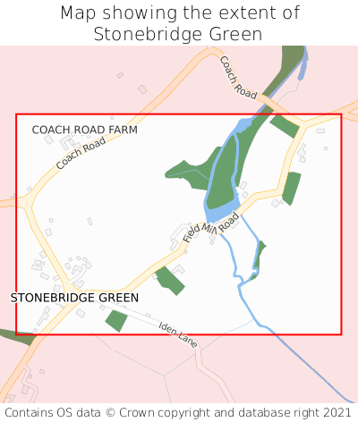 Map showing extent of Stonebridge Green as bounding box