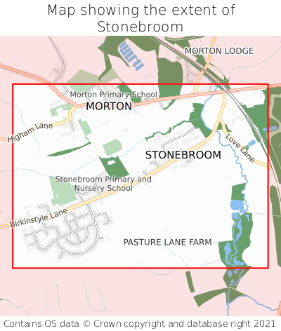 Map showing extent of Stonebroom as bounding box
