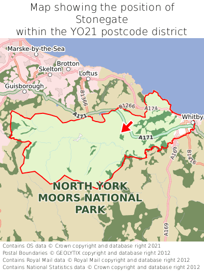 Map showing location of Stonegate within YO21