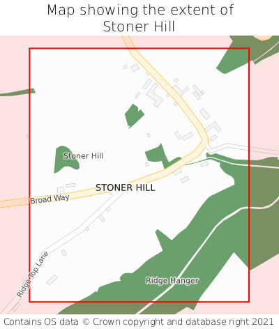 Map showing extent of Stoner Hill as bounding box