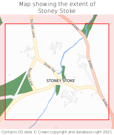 Map showing extent of Stoney Stoke as bounding box