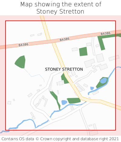 Map showing extent of Stoney Stretton as bounding box