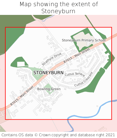 Map showing extent of Stoneyburn as bounding box