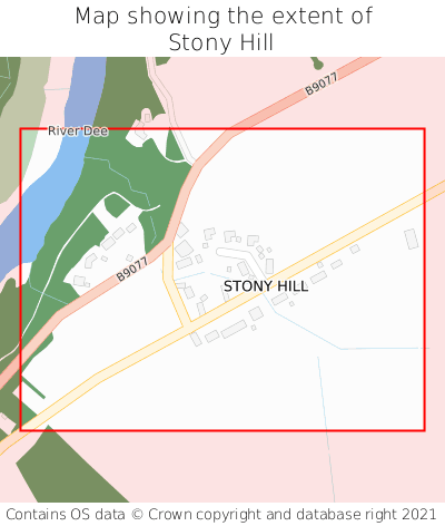 Map showing extent of Stony Hill as bounding box