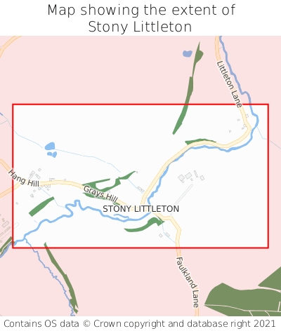 Map showing extent of Stony Littleton as bounding box